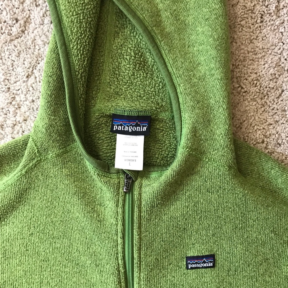 Green Patagonia fleece.